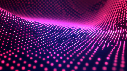 Poster - Matrix of glowing dots and lines, futuristic technology concept, digital grid, abstract background with matrix of digital data