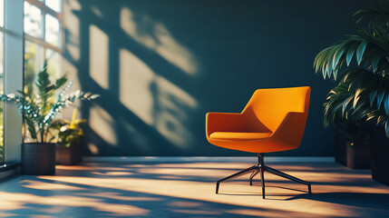 Poster - Interior of a modern chair in office, copy space concept for wallpaper or background