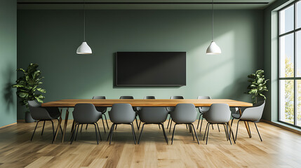 Aufkleber - Minimalist interior design of modern dining room with rustic furniture