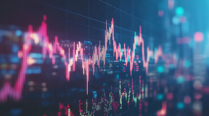 Poster - Minimalist chart or graph with arrow, rising stock market or rise of economy