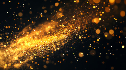 Aufkleber - Isolated yellow warm light effect, sun rays, golden beams on black background, shiny sun, sunbeams, sunrays, sunshine design, star dust on black background
