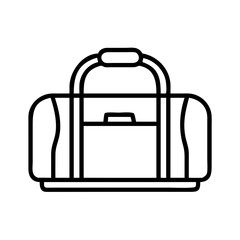 Poster - Outline duffel bag vector design for travel gear and gym bag illustration with simple black and white style
