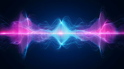 Poster - Abstract Glowing Sound Waves Visualized