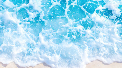 Wall Mural - turquoise ocean waves crashing on sandy beach