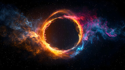 Poster - Colorful Abstract Cosmic Ring in Space