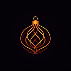 Leinwandbilder - Elegant modern Christmas ball ornament logo design featuring subtle golden lighting and warm festive glow for holiday celebrations