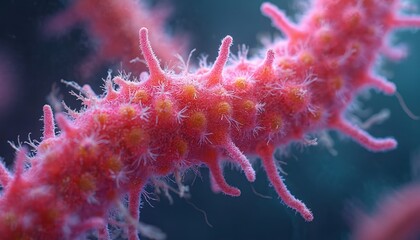 Aufkleber - Illustration of bacteria like Salmonella, Escherichia coli. Microscopic view of disease-causing organism. Scientific medical research of infectious biology, microbiology.