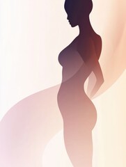 Aufkleber - Elegant silhouette of a fit body with smooth curves against a minimalistic background