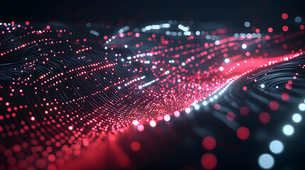 Poster - Dynamic digital particle flow abstract technology environment stunning visuals illuminating data representation