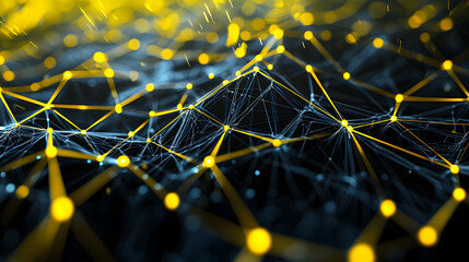 Poster - Augmented reality visualization without devices in a digital landscape abstract futuristic technology concept