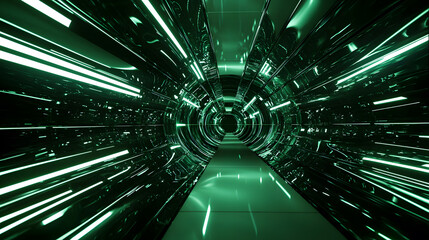 Poster - Augmented reality visualized without devices in a futuristic tunnel digital art sci-fi environment immersive viewpoint
