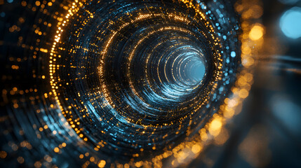 Poster - Blockchain cybersecurity visualization digital realm 3d animation futuristic environment abstract concept