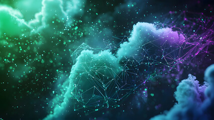 Poster - Cloud computing revolution visualizing decentralized systems in dynamic digital environments