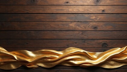 Aufkleber - Abstract background features brown wood with golden fabric. Textured surface, old, wooden planks, pattern. Vintage brown panel, abstract design, retro timber, grunge dark wall.