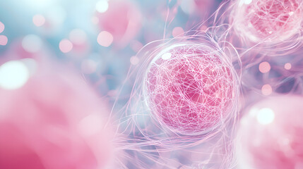 Poster - Innovative biotechnology advancements in future healthcare laboratory digital illustration abstract close-up visualization