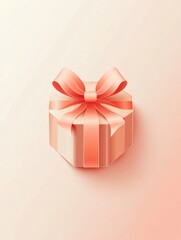 Aufkleber - Bright and joyful gift box logo design with elegant ribbon and shadowing for festive occasions and celebrations