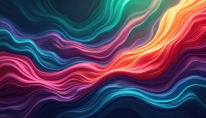 Poster - Abstract colorful background design. Smooth flowing waves create dynamic movement. Rich colors, vibrant gradients. Artistic, creative artwork for web design, graphic design, wallpaper, cover, poster,