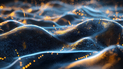 Poster - Exploring quantum computing through multidimensional data visualization digital space abstract art dynamic environment futuristic concept