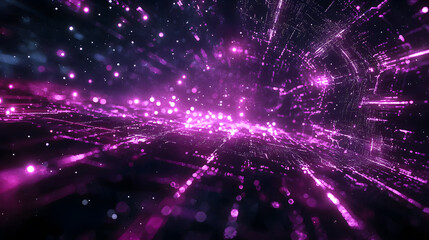 Poster - Exploring quantum computing and multidimensional data visualization in a digital realm abstract art high-tech environment vivid colors