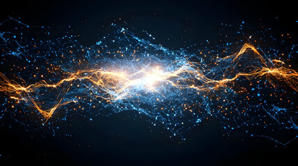 Poster - Abstract Glowing Particle Wave Design