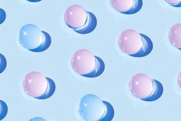 Aufkleber - Minimalistic water droplet pattern with soft reflections on a light blue background for a fresh and clean look