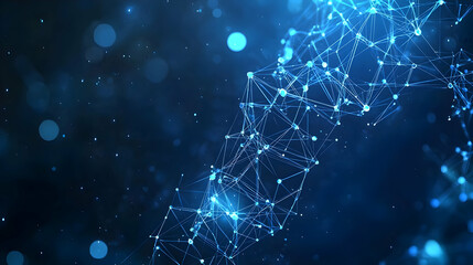 Poster - Abstract Blue Technology Network Design