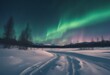 © sandra - northern copy green beautiful over terrain snow lights aurora covered borealis banner space scandinavia light star ocean water natural wallpaper snow-covered no people mountain night cold galaxy