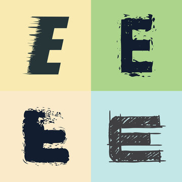 Alphabet 4 letters full pack graphic design template vector illustration.