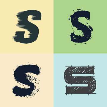 Alphabet 4 letters full pack graphic design template vector illustration.