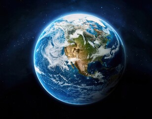 stunning view of earth from space showcasing north america and clouds