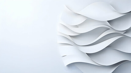Poster - Abstract White Paper Waves Background