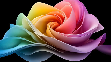 Poster - Abstract Colorful Rainbow Rose Design