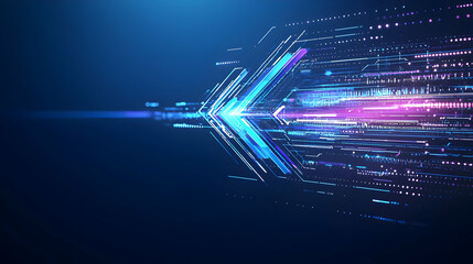 Poster - Abstract Futuristic Arrow With Glowing Particles