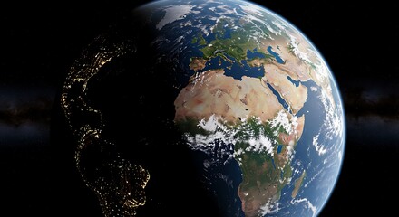 planet earth in space detailed