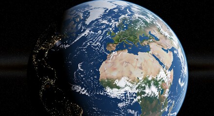planet earth in space detailed