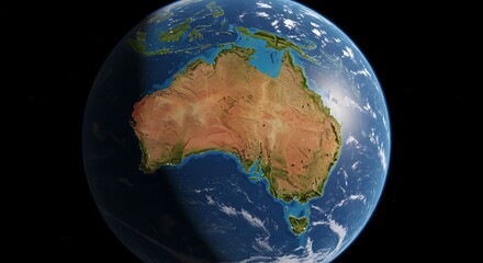 planet earth in space detailed about australian