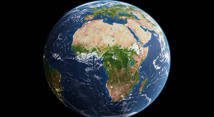 planet earth in space detailed about african