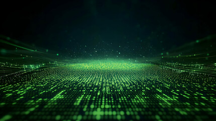 Poster - Abstract Glowing Green Dot Pattern Background
