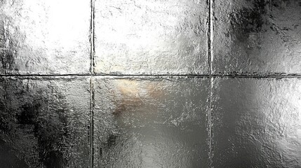 Poster - Metallic Wall Texture: Silver, Industrial Background