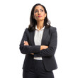 © stockpro - Confident Hispanic Businesswoman in Professional Attire, Looking Upward
