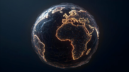 Poster - Glowing Digital Representation Of Earth