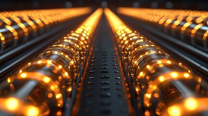 Poster - Illuminated Glass Tubes Industrial Technology Pattern