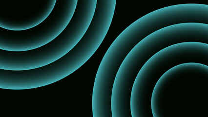 Aufkleber - Abstract Electro Sound Cover template with vibrant gradient geometric shape. Vintage hippie wall art for interior, decorative, banner, cover, card. Glowing neon circle frame with light ray, stripe.