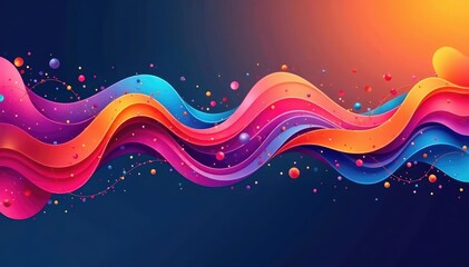 Wall Mural - Abstract geometric shapes, vibrant colors, continuous flow , contemporary, illustration