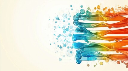 Poster - Colorful Abstract Flow of Liquid in Blue and Orange Tones