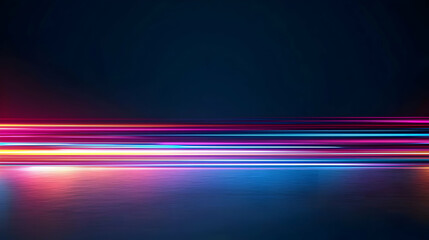 Poster - Abstract Neon Light Lines On Dark Concrete Background