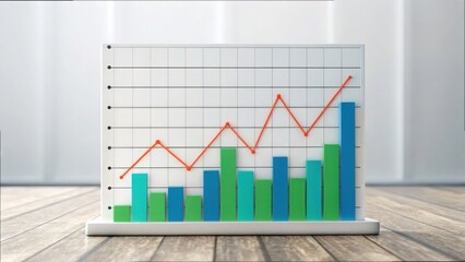 Poster - Graph Displaying Data Trends with Floating Text Explanations
