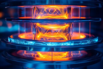 Poster - Vibrant Energy Plasma Core in Futuristic Technology Environment