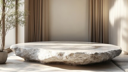 Leinwandbilder - minimal stone platform stage 3d png background with empty show rock presentation product display advertising scene concept or natural marble podium stand mockup and blank pedestal showcase backdrop