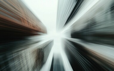 Poster - Abstract Cityscape Converging Towers Radiant